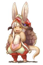 Rule 34 | 10s, brown eyes, rabbit, furry, highres, hondarai, made in abyss, nanachi (made in abyss), open mouth, white hair
