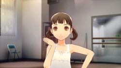 Rule 34 | 1girl, 3d, 60fps, age progression, animated, brown eyes, brown hair, chair, child, classroom, clip, dancing, doujima nanako, dress, female focus, finger gun, flat chest, flip-flops, flower print, gradient dress, hair ornament, hair ribbon, hairclip, hand on own hip, happy, highres, layered dress, loafers, long hair, mop, one-piece swimsuit, one eye closed, panties, pantyshot, persona, persona 4, persona 4: dancing all night, persona dancing, pink ribbon, pink skirt, ribbon, sandals, school, shoes, short hair, skirt, smile, socks, solo, sports bag, spotlight, spotlights, swimsuit, television, third-party edit, underwear, video, white dress, white panties, window, wink