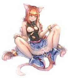 Rule 34 | 1girl, aftersex, animal ears, anus, ass, bad id, bad pixiv id, belt, blush, boots, bow (bhp), braid, breasts, brown hair, cat ears, cat tail, covered navel, cum, cum in pussy, cum on body, cum on tail, cum on upper body, cumdrip, high heels, long hair, md5 mismatch, nipples, open mouth, original, panties, pussy, sitting, skirt, slit pupils, small breasts, solo, spread legs, tail, torn clothes, twin braids, uncensored, underwear, very long hair, yellow eyes
