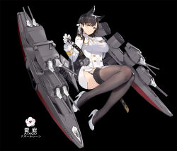Rule 34 | 1girl, animal ears, atago (azur lane), azur lane, black background, black hair, black thighhighs, breasts, brown eyes, character name, copyright name, garter straps, gloves, hand on own chest, high heels, kishiyo, knees together feet apart, large breasts, long hair, long sleeves, looking at viewer, miniskirt, pencil skirt, rigging, shoes, side slit, simple background, skirt, solo, thighhighs, thighs, uniform, white footwear, white gloves, white skirt