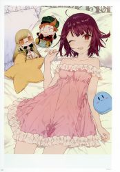 Rule 34 | absurdres, atelier (series), atelier sophie, frilled nightgown, highres, huge filesize, nightgown, noco (adamas), official art, pink nightgown, scan, solo, sophie neuenmuller