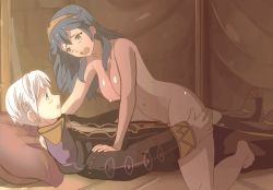 Rule 34 | 1boy, 1girl, animated, animated gif, blue eyes, blue hair, blush, breasts, clothed male nude female, clothed sex, couple, cowgirl position, fire emblem, fire emblem awakening, girl on top, hetero, large breasts, lucina (fire emblem), my unit, nenna, nintendo, nipples, nude, open mouth, penis, pussy, robin (fire emblem), robin (male) (fire emblem), sex, shiny skin, straddling, tiara, uncensored, white hair