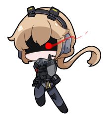 Rule 34 | 1girl, angry, blonde hair, blush, body armor, bulletproof vest, chibi, commission, commissioner upload, fleeing, full body, girls&#039; frontline, girls&#039; frontline 2: exilium, hair between eyes, headphones, kurotofu, load bearing equipment, load bearing vest, long hair, long sleeves, multiple girls, ots-14 (girls&#039; frontline), ponytail, pouch, running, solo, tactical clothes, transparent background, weapon