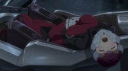 Rule 34 | 10s, 1girl, animated, animated gif, anime screenshot, blush, bodysuit, breasts, closed eyes, cockpit, guilty crown, heavy breathing, helmet, open mouth, pilot, pilot suit, shinomiya ayase, skin tight