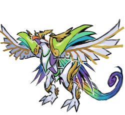 Rule 34 | 1girl, ancientirismon, armor, bird, blue eyes, digimon, solo, tail, wings