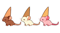 Rule 34 | animal, animal focus, artist name, food, food on head, from side, ice cream cone, mouse (animal), no humans, object on head, original, simple background, smile, spicymochi, white background