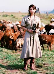 Rule 34 | africa, boots, camera, dress, goats, highres, kenya, leah dizon, photo (medium)