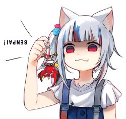 Rule 34 | animal ears, bare shoulders, black hair, cat ears, collar, cube hair ornament, gawr gura, gawr gura (casual), hair ornament, hakos baelz, hololive, hololive english, mouse ears, mouse girl, multicolored hair, multiple girls, red eyes, red hair, reflect (gawr gura), smile, spiked collar, spikes, streaked hair, tail, twintails, upside-down, virtual youtuber, white hair, yuuyu (777)