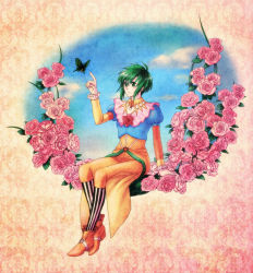 Rule 34 | 1girl, asellus (saga frontier), breasts, commentary request, dress, green eyes, saga, saga frontier, short hair, solo