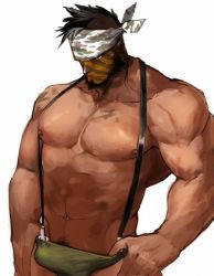 Rule 34 | 1boy, abs, alternate costume, bandaid, bandaid on cheek, bandaid on face, bara, bare pectorals, beard, black hair, bulge, cyphers, damian doyle (cyphers), dark-skinned male, dark skin, erection, erection under clothes, facial hair, gomtang, large pectorals, male focus, male pubic hair, male underwear, male underwear pull, mature male, mohawk, muscular, muscular male, navel, navel hair, nipples, pectoral cleavage, pectorals, penis, pubic hair, short hair, sideburns, sidepec, solo, stomach, stubble, thick thighs, thighs, third-party source, underwear