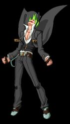 Rule 34 | animated, animated gif, arc system works, blazblue, formal, green hair, hat, hazama, official art, suit