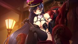 black_hair game_cg koihime_musou oda_saburou_kuon_nobunaga sengoku_koihime yellow_eyes