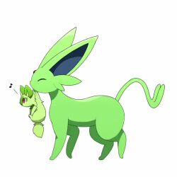 Rule 34 | :3, alternate color, animal ear fluff, animated, carrying, cat, closed eyes, creatures (company), espeon, forked tail, game freak, gen 2 pokemon, mouth hold, musical note, nintendo, no humans, pokemon, pokemon (creature), red eyes, shiny pokemon, simple background, smile, sprigatito, tagme, tail, tail wagging, taro (tontaro), video, walking, white background