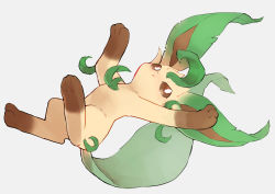 Rule 34 | :t, brown eyes, closed mouth, commentary request, creatures (company), full body, game freak, gen 4 pokemon, highres, kikuyoshi (tracco), leafeon, looking at viewer, nintendo, no humans, pokemon, pokemon (creature), solo, toes