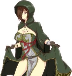 Rule 34 | 1girl, breasts, cleavage, dark souls (series), dark souls ii, emerald herald, large breasts, simple background, solo, tagme, transparent background