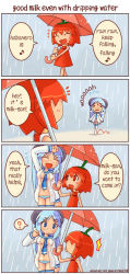 Rule 34 | 4koma, comic, glasses, habanero-tan, milk-san, rain, shigatake, umbrella