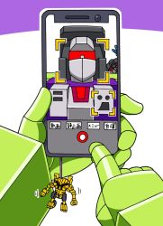 Rule 34 | beni (nikaidera), cellphone, cellphone charm, charm (object), decepticon, facial recognition, hasbro, holding, holding phone, looking at phone, mecha, no humans, phone, photobomb, pov, red eyes, robot, scrapper (transformers), smartphone, starscream, transformers, transformers: revenge of the fallen, transformers (live action), v
