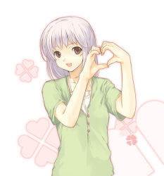 Rule 34 | 1girl, dasoku sentarou, heart, heart hands, original, solo, white hair