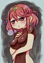 Rule 34 | breasts, highres, large breasts, ma2acworks, pyra (xenoblade), red eyes, red hair, short hair, solo, xenoblade chronicles (series), xenoblade chronicles 2