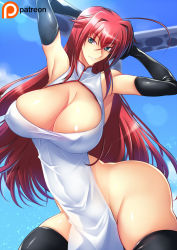 Rule 34 | 1girl, breasts, haganef, high school dxd, huge breasts, long hair, red hair, rias gremory, smile