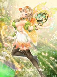 Rule 34 | 1girl, armpits, back, bare shoulders, boots, bug, butterfly, commentary request, company name, copyright name, dress, fairy, fairy wings, fire emblem, fire emblem cipher, fire emblem heroes, insect, long hair, nintendo, official art, peony (fire emblem), pointy ears, see-through, short dress, sleeveless, solo, thigh boots, thighhighs, wings, yamada koutarou