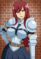 Rule 34 | armor, erza scarlet, fairy tail, highres, red hair, skirt