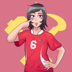 1girl bleach luppi66 luppi_antenor north_korea smile soccer_uniform sportswear