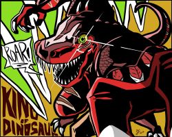 Rule 34 | 1boy, character name, claws, dinosaur costume, drawsgako, fangs, highres, king of dinosaurs, tail, the king of fighters