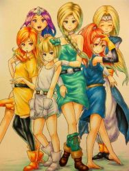 Rule 34 | 6+girls, age difference, alena (dq4), barbara (dq6), bare shoulders, barefoot, bianca (dq5), blonde hair, blue eyes, boots, bow, braid, child, choker, chunsoft, circlet, dragon quest, dragon quest iv, dragon quest v, dragon quest vi, dress, earrings, elbow gloves, enix, closed eyes, female focus, gloves, hair bow, hero&#039;s daughter (dq5), high ponytail, jewelry, kami musume, long hair, manya (dq4), mireyu, mother and daughter, mouth hold, multiple girls, purple eyes, purple hair, red hair, short hair, single braid, smile, square enix, strapless, strapless dress, thighhighs