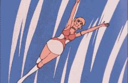 Rule 34 | 1970s (style), 1girl, animated, animated gif, araki shingo, ass, barefoot, blonde hair, breasts, cleavage cutout, clothing cutout, cutie honey, dimples of venus, kisaragi honey, large breasts, lowres, navel, no nipples, nude, retro artstyle, red hair, retro artstyle, solo, sword, transformation, weapon