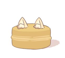 Rule 34 | animal ear fluff, animal ears, dessert, food, fox ears, imagawayaki, kemomimi-chan (naga u), naga u, no humans, original, shadow, simple background, sweets, white background