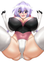 Rule 34 | 1girl, absurdres, ahoge, breasts, cameltoe, covered erect nipples, covered navel, elbow gloves, gloves, highleg, highleg leotard, highres, huge breasts, impossible clothes, impossible leotard, leotard, light purple hair, long hair, low twintails, multicolored clothes, pink leotard, purple eyes, purple hair, scrunchie, senki zesshou symphogear, shiny skin, skin tight, solo, tessa (uma orfevre), thighhighs, twintails, white thighhighs, yukine chris