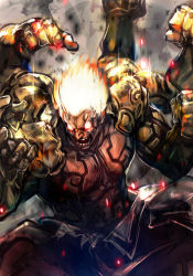 Rule 34 | 1boy, asura&#039;s wrath, asura (asura&#039;s wrath), blonde hair, capcom, clenched hands, extra arms, fighting stance, full-body tattoo, glowing, glowing eyes, glowing hair, hungry clicker, male focus, manly, powering up, red eyes, solo, tattoo, topless male
