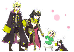 Rule 34 | 1boy, 3girls, aged down, artist request, black hair, blonde hair, blush, breasts, cleavage, family, father and daughter, fire emblem, fire emblem awakening, husband and wife, jewelry, large breasts, lots of jewelry, morgan (female) (fire emblem), morgan (fire emblem), mother and daughter, multiple girls, nintendo, noire (fire emblem), robin (fire emblem), robin (male) (fire emblem), siblings, sisters, tagme, tharja (fire emblem)
