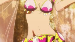 Rule 34 | 10s, 1girl, :d, amy (suisei no gargantia), animated, animated gif, aqua eyes, arabian clothes, blue eyes, blush, breasts, brown hair, dancer, dancing, female focus, gold, happy, hip focus, jewelry, lots of jewelry, lowres, navel, necklace, open mouth, planet, see-through, smile, solo, suisei no gargantia