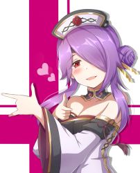 Rule 34 | 1girl, blush, breasts, highres, large breasts, long hair, looking at viewer, mitsuki (princess connect!), princess connect!, purple hair, red eyes, seiji (artman)