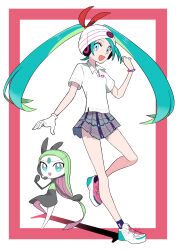 Rule 34 | 1girl, absurdres, artist request, creatures (company), game freak, gen 5 pokemon, hatsune miku, highres, legendary pokemon, long hair, meloetta, miniskirt, mythical pokemon, nintendo, pokemon, pokemon (creature), project voltage, psychic miku (project voltage), skirt, twintails, very long hair, vocaloid