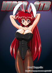 Rule 34 | akira (viper), bow, breasts, playboy bunny, cleavage, corset, huge breasts, large breasts, long hair, pantyhose, red eyes, red hair, skin tight, ta152 (graf zeppelin), viper, viper v16