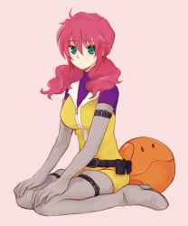 Rule 34 | 00s, boots, elbow gloves, feldt grace, gloves, grey thighhighs, gundam, gundam 00, haro, lowres, pink hair, plum (arch), solo, thigh boots, thighhighs