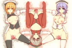 Rule 34 | 3girls, :p, black legwear, blonde hair, blue eyes, blue hair, breasts, breasts out, brown eyes, brown hair, censored, character censor, female focus, fingering, flat chest, hand on own hip, hip focus, incest, large breasts, light purple hair, lily white, looking at viewer, lunasa prismriver, lyrica prismriver, md5 mismatch, merlin prismriver, multiple girls, navel, nipples, no bra, no shoes, novelty censor, open clothes, open shirt, pussy juice, red legwear, shirt, short hair, siblings, sisters, small nipples, smile, symbol-shaped pupils, thighhighs, tongue, tongue out, touhou, tro (trombe), white legwear, yellow eyes