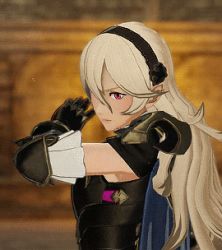 Rule 34 | 1girl, 3d, animated, animated gif, armor, armored leotard, armpits, barefoot, black armor, black hairband, black legwear, breasts, cape, cleavage, corrin (female) (fire emblem), corrin (female) (nohr noble) (fire emblem), corrin (fire emblem), feet, fighting stance, fire emblem, fire emblem fates, fire emblem warriors, hair between eyes, hair ornament, hairband, holding, holding sword, holding weapon, intelligent systems, legs, legs together, leotard, long hair, looking at viewer, lowres, medium breasts, necktie, nintendo, official alternate costume, pale skin, pointy ears, red eyes, serious, silver hair, sleeveless, solo, spinning, standing, sword, thighs, toes, torn cape, torn clothes, weapon, yato (fire emblem)