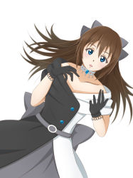 Rule 34 | 1girl, absurdres, aqua eyes, artist name, artist request, back bow, bare shoulders, belt, black dress, black gloves, black skirt, blue eyes, blush, bow, bow hairband, breasts, brooch, brown hair, buttons, choker, collarbone, diamond (gemstone), dress, drop earrings, earrings, evening gown, female focus, floating hair, gloves, grey belt, grey bow, grey skirt, hair between eyes, hair bow, hairband, half updo, high ponytail, highres, jewelry, lace, lace gloves, long hair, looking at viewer, love live!, love live! nijigasaki high school idol club, love live! school idol festival, miniskirt, multicolored clothes, multicolored dress, off-shoulder dress, off shoulder, osaka shizuku, parted lips, plaid, plaid dress, plaid skirt, pleated, pleated dress, pleated skirt, ponytail, skirt, sleeveless, sleeveless dress, small breasts, smile, solitude rain (love live!), solo, two-tone dress, wavy hair, white background, white bow, white choker, white dress, white skirt