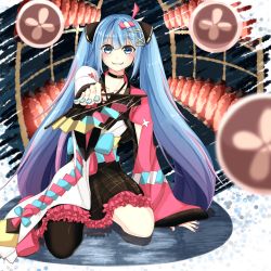 Rule 34 | 1girl, absurdly long hair, anniversary, aqua eyes, aqua hair, artist name, artist request, bare legs, bare shoulders, black choker, black skirt, blue eyes, blue hair, blue nail polish, blue nails, breasts, choker, collarbone, fang, female focus, hair ornament, hairclip, hand fan, hatsune miku, highres, holding, holding fan, instrument, japanese clothes, kimono, long hair, long sleeves, looking at viewer, magical mirai (2020), magical mirai (vocaloid), nail, nail polish, pixiv (22873414), skirt, small breasts, solo, twintails, very long hair, vocaloid, white kimono, x hair ornament