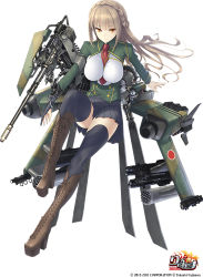 Rule 34 | 1girl, 30x113mm, agm-114 hellfire, ah-64 apache, air-to-surface missile, ammunition, ammunition chute, anti-materiel cartridge, anti-tank guided missile, anti-tank missile, attack helicopter, autocannon, between breasts, boots, braid, breasts, brown footwear, brown hair, cannon, cannon cartridge, chain gun, cross-laced footwear, fourragere, full-power cartridge, gun, gunship, helicopter, helicopter gunship, hydra 70, knee boots, lace-up boots, large-caliber cartridge, lau-61 g/a, long hair, m230 chain gun, m261, m299, magnum cartridge, mecha musume, military cartridge, miniskirt, missile launcher, missile rack, necktie, orange eyes, platform footwear, pleated skirt, precision-guided munition, propeller, rick g earth, rickg, rocket, rocket (projectile), rocket artillery, rocket launcher, rocket pod, skirt, solo, surface-to-surface missile, thighhighs, thighhighs under boots, weapon, wings