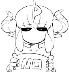 Rule 34 | 1boy, aqua eyes, bad id, bad pixiv id, closed mouth, docu (doppel), doppel (bonnypir), greyscale, holding, horns, looking at viewer, male focus, monochrome, original, simple background, solo, upper body, white background, yes-no pillow