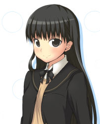 Rule 34 | amagami, ayatsuji tsukasa, black eyes, black hair, highres, kuena, long hair, school uniform, solo