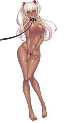 Rule 34 | 1girl, barefoot, blush, body writing, breasts, completely nude, covering privates, covering crotch, curvy, dark-skinned female, dark skin, embarrassed, female focus, full body, game cg, happy, highres, humiliation, jewelry, kagami hirotaka, kangoku senkan, kangoku senkan 3, kila kushan, large breasts, lilith-soft, lips, long hair, looking at viewer, navel, necklace, nipples, nude, open mouth, peeing, peeing self, pet play, pink eyes, puffy nipples, shiny skin, simple background, smile, solo, standing, sweat, sweatdrop, thick thighs, thighs, toes, tsundere, twintails, very long hair, wide hips