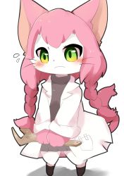 Rule 34 | 1girl, animal ears, artist request, cat busters, cat ears, cat tail, female focus, furry, furry female, green eyes, highres, long hair, neko hakase (cat busters), no humans, pink hair, solo, tail