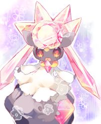 Rule 34 | blush, creatures (company), diancie, game freak, gen 6 pokemon, gradient background, legendary pokemon, looking at viewer, mythical pokemon, nekoto rina, nintendo, pokemon, pokemon (creature), striped, striped background, tagme