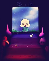 Rule 34 | care (petscop), contrast, highres, muted color, paul (petscop), petscop, quartette-love, quitter, rain, stairs, toneth, when you see it